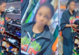 Popular TikToker, Expensive Ella caught stealing footwear, made to demonstrate act in viral video