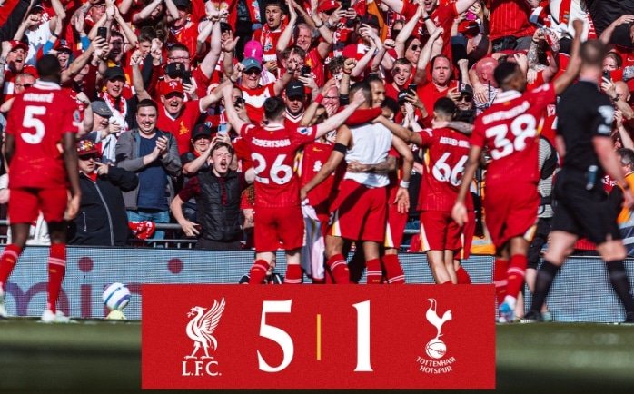 Liverpool Win 2024-2025 Premier League Title After Humiliating Tottenham At Anfield