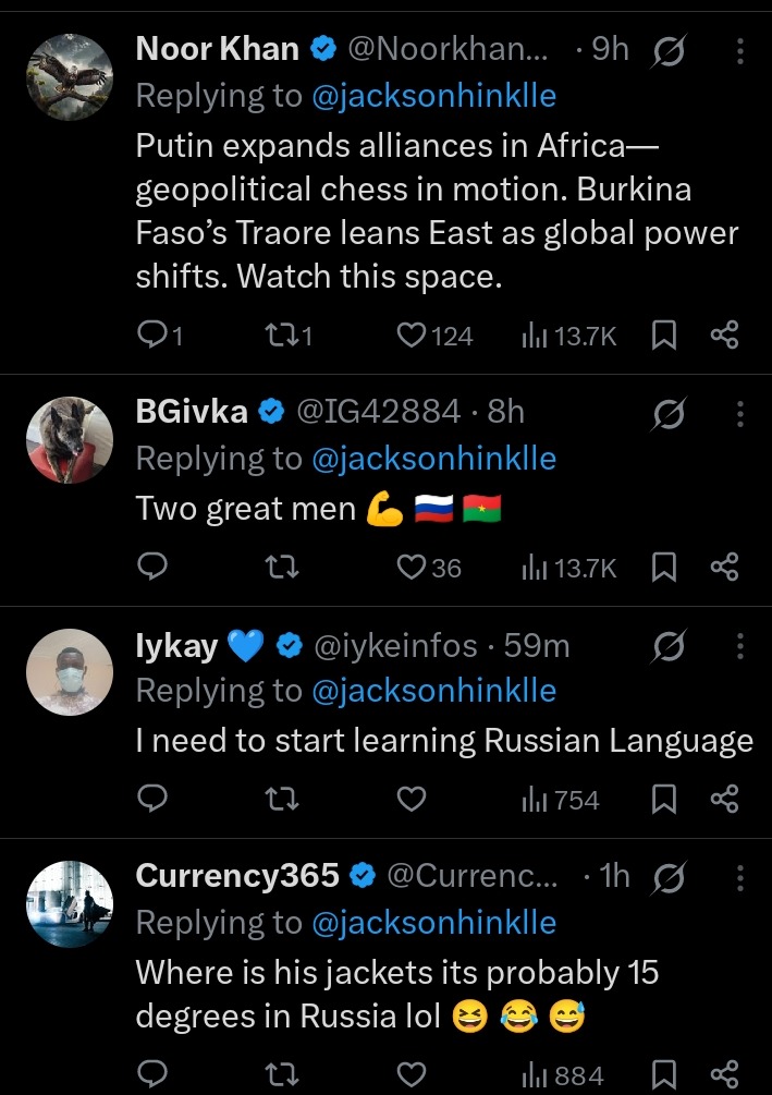 Reactions As President Putin welcomes Burkina Faso’s President, Ibrahim Traore at the Kremlin Reactions As President Putin welcomes Burkina Faso’s President, Ibrahim Traore at the Kremlin