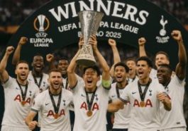 After defeating Manchester United, Tottenham Hotspur wins the Europa League for the first time in seventeen years.